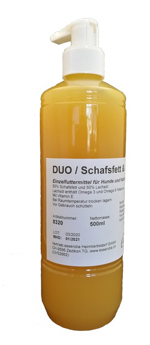 Schafsfett/Lachsöl (Duo) mit Dosierpumpe, 500ml